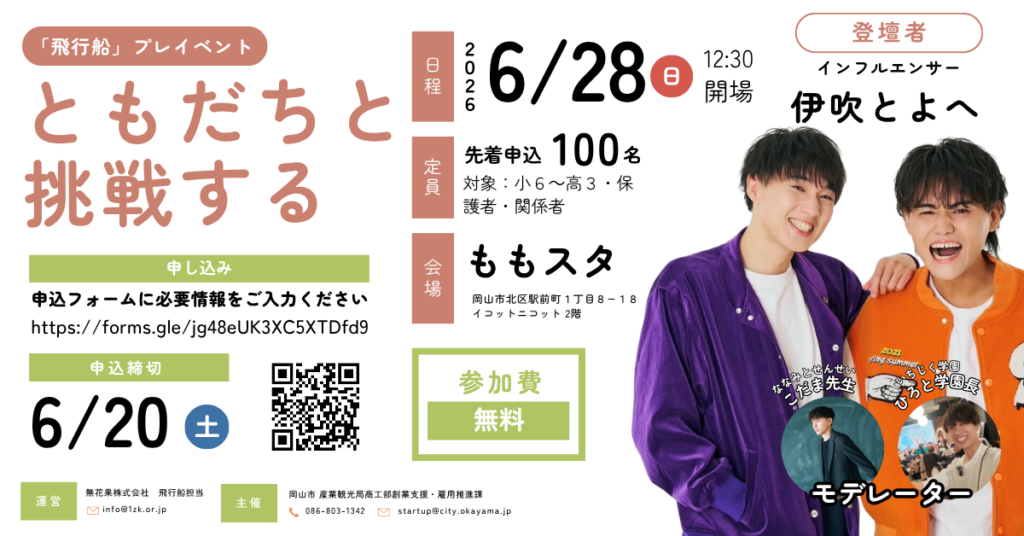 中高生起業体験プログラム「飛行船」プレイベント